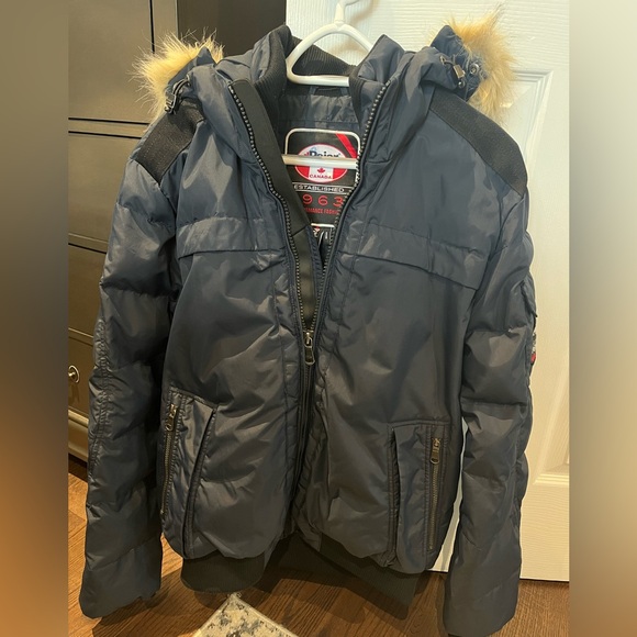 Men’s Pajar Down Filled Bomber Jacket/Coat in size Small/Navy Blue - Picture 1 of 9